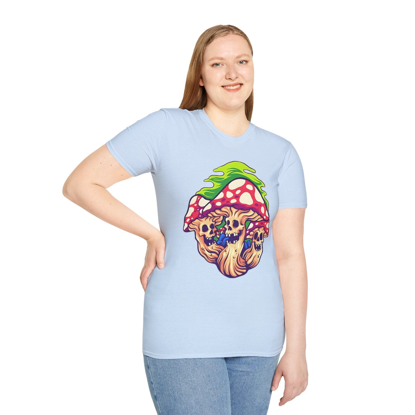 Mashroom Tee Shirt Unisex Softstyle Gildan 64000 Cotton With Funny Mashroom Design