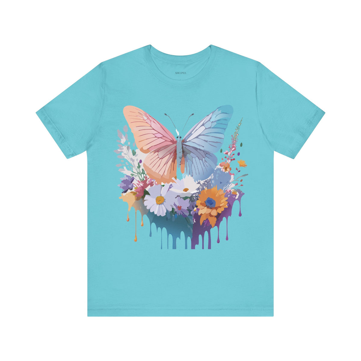 Butterfly Graphic Unisex Cotton Bella+Canvas Tee with Art Design n30