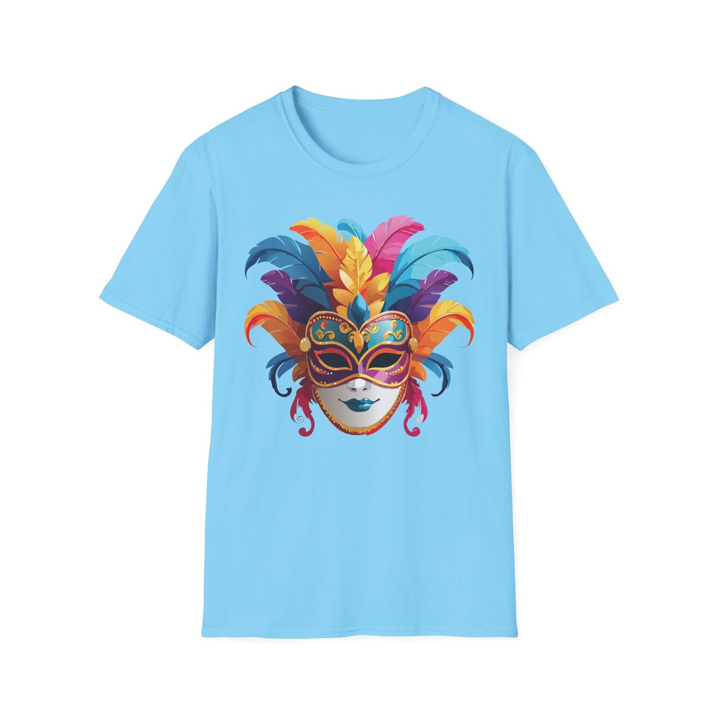 Mask Tee Shirt Unisex Masquerade Design Gildan Softstyle 64000 100 Percent Cotton