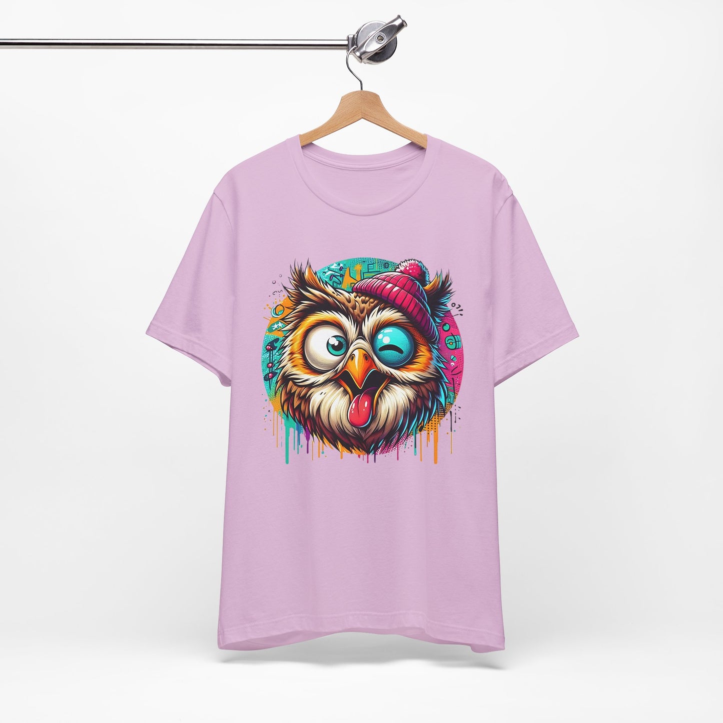 Colorful Owl Graphic Tee, Fun Owl Shirt, Funny Bird Shirt, Cute Cartoon Tees, Animal T-Shirt, Animal Tees, Art Design T-Shirt