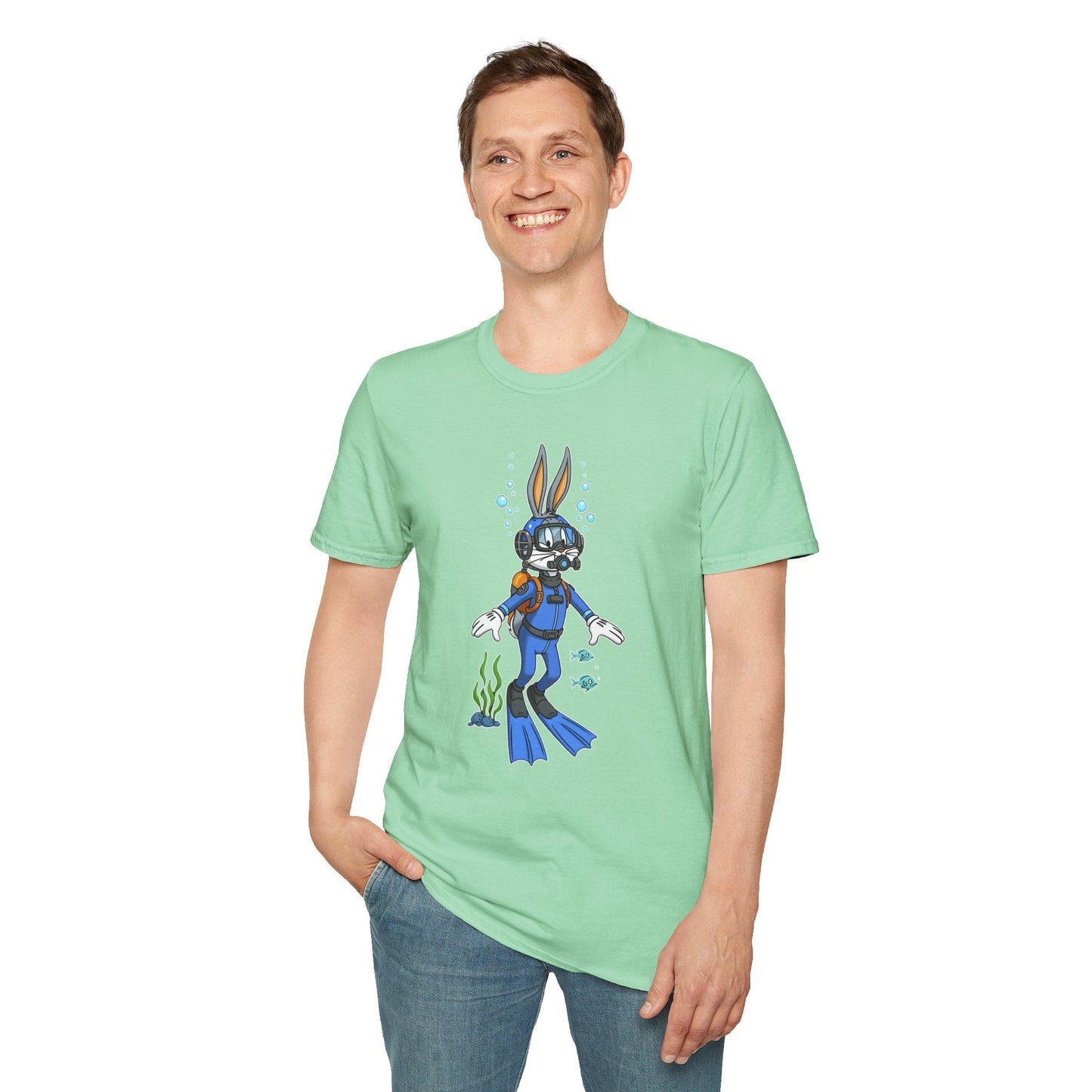 Cartoon Bunny Graphic Unisex Cotton Animal Animation Artwork Design Tee 16
