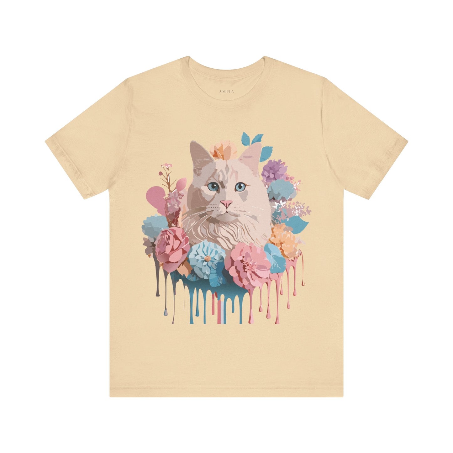 Cat Graphic Tee Unisex Short Sleeve Shirt With Vintage Art Adelpha