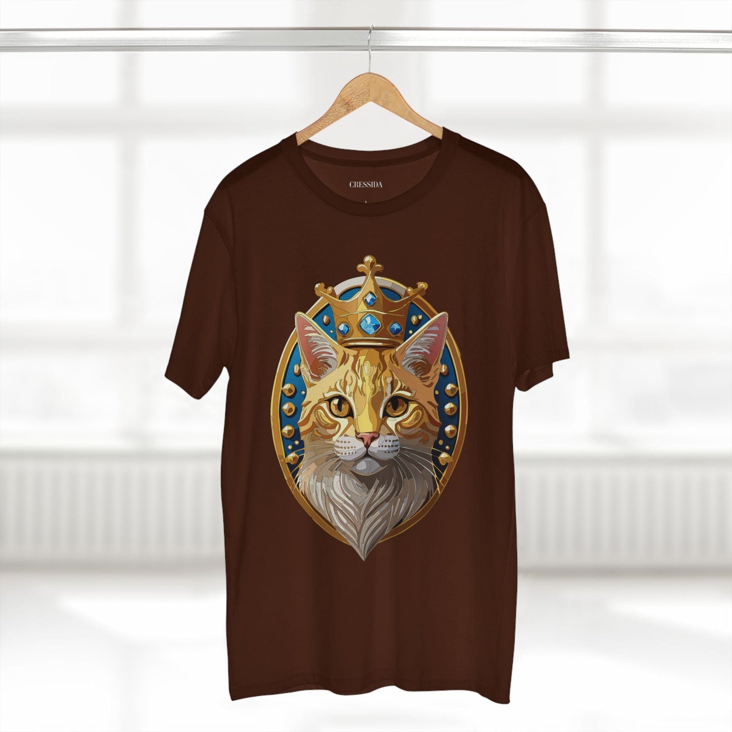 Cat Graphic Unisex 100 Cotton Tee With Unique Animal Golden Medallion Art Design 15