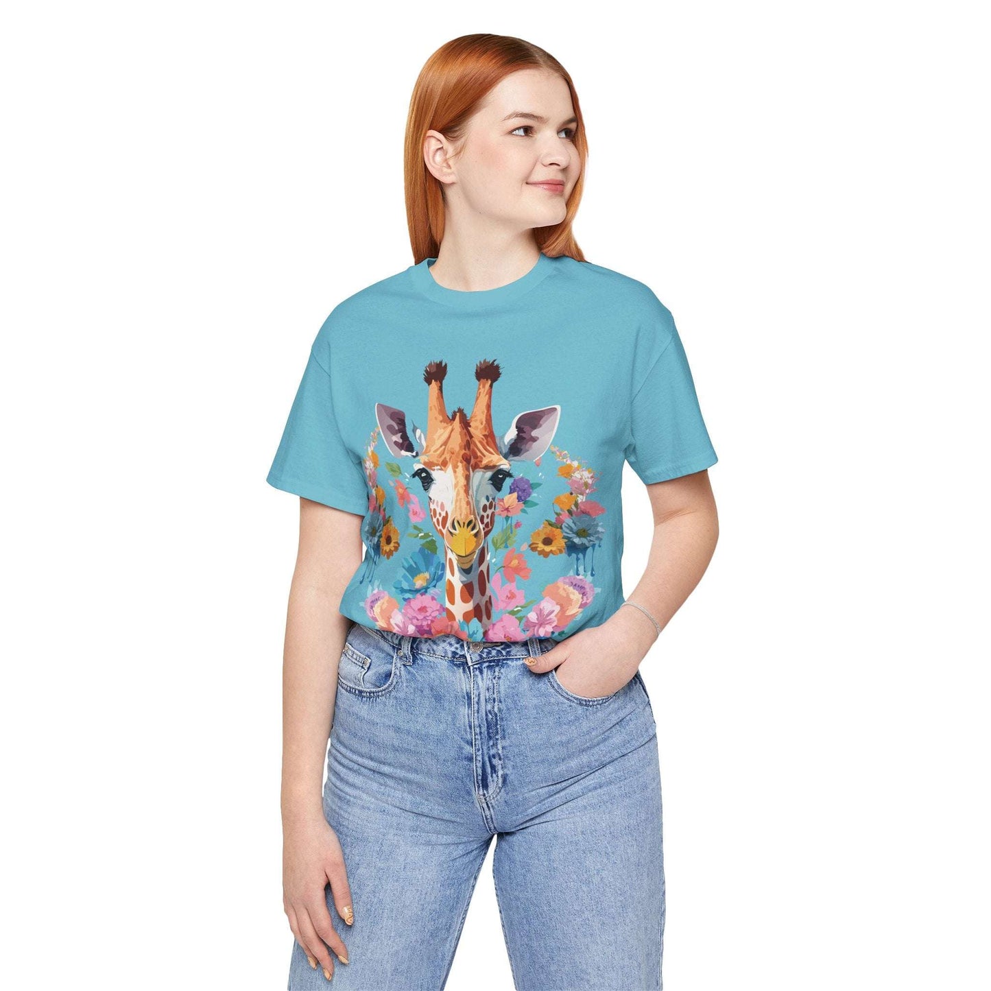 Giraffe Graphic Tee By Adelpha Unisex Short Sleeve Vintage Inspired Art Shirt Premium Quality