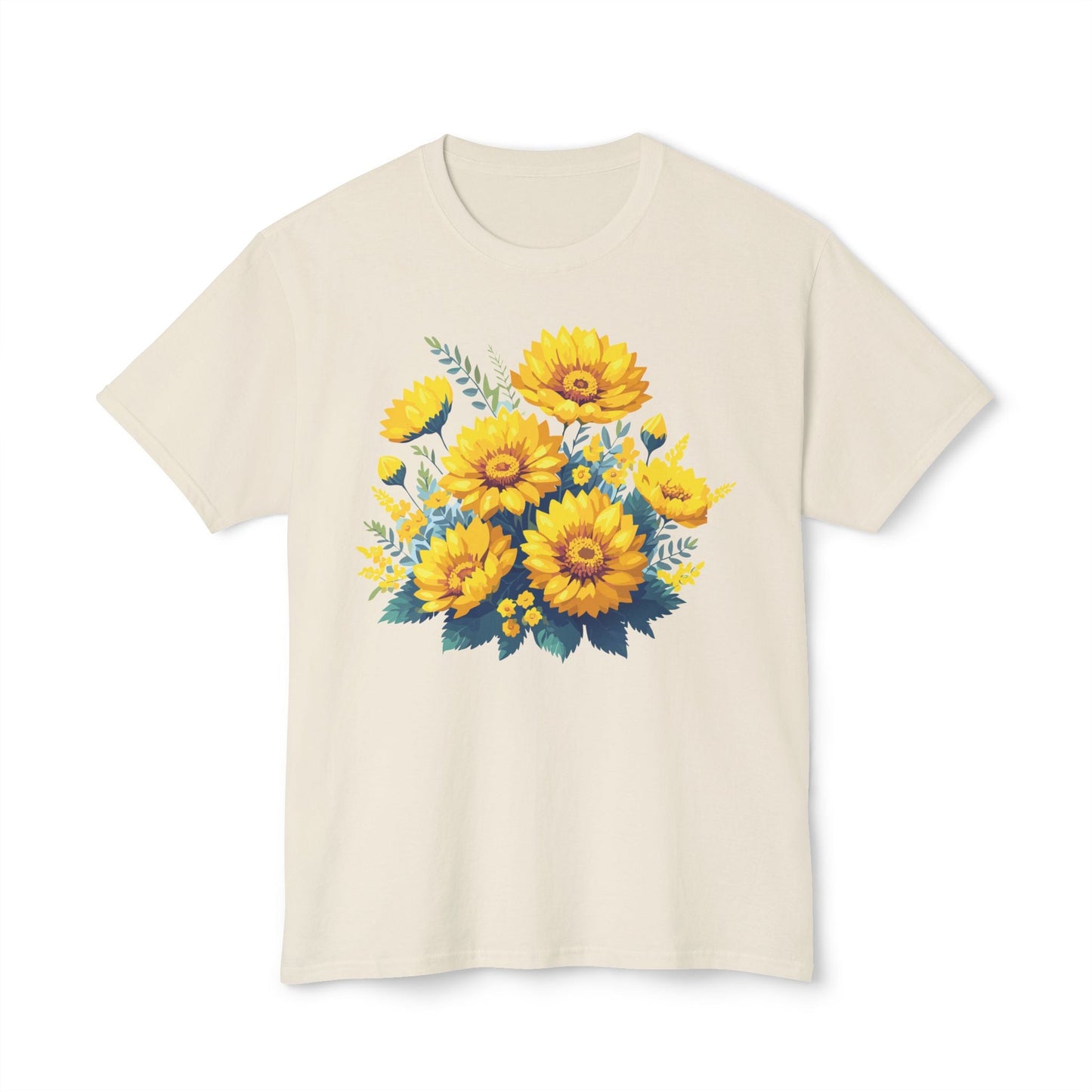 Floral T Shirt Vintage Flowers Unisex Art Print Tee 100 Percent Cotton Made In USA Floral Design
