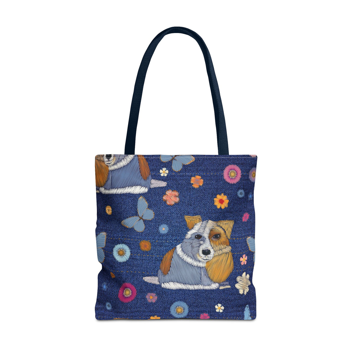 Denim Fabric Imitation Print Unisex Canvas Bag Poly Spun 3 Sizes Tote Bag 191