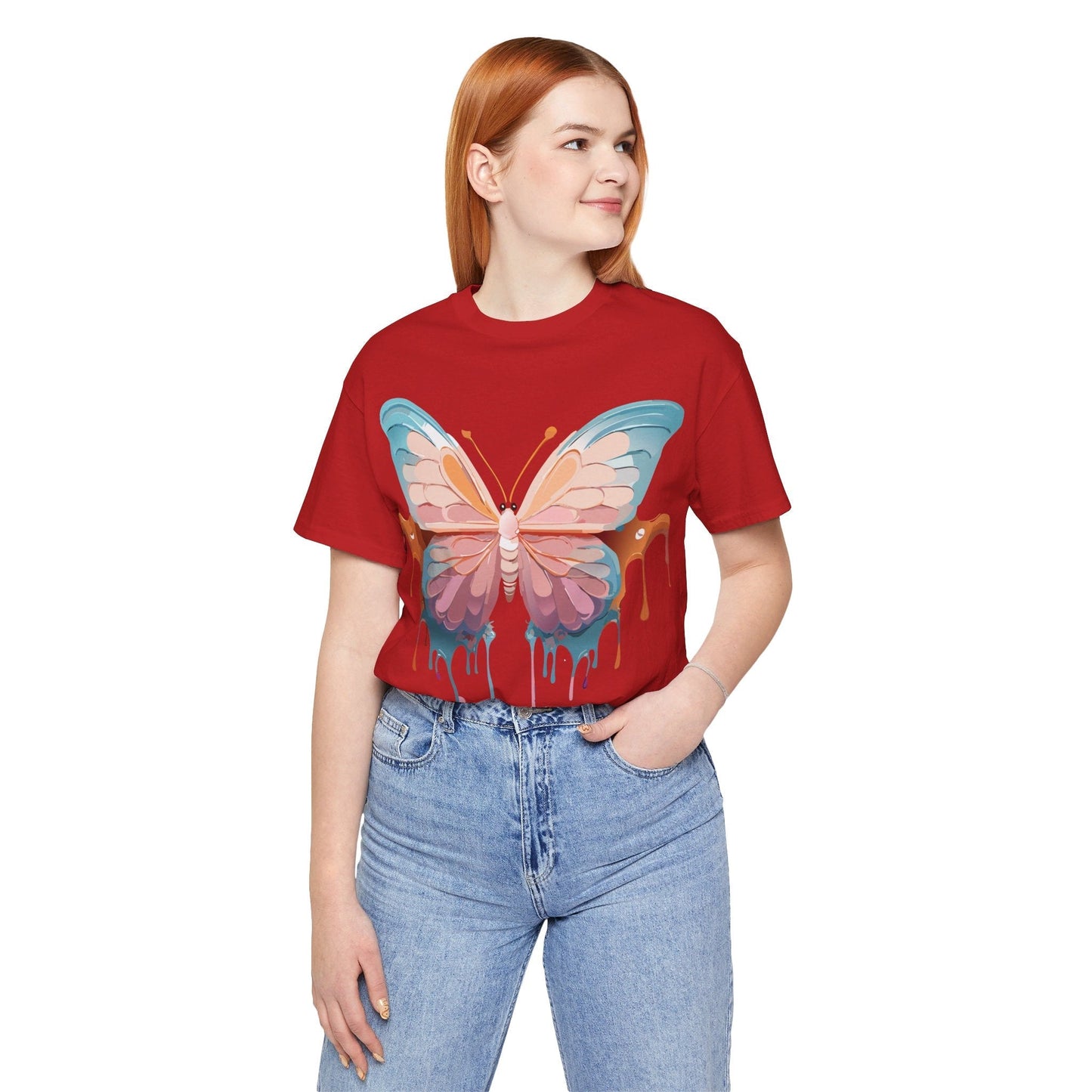 Butterfly Graphic Unisex 100 Cotton Lightweight Vintage Design Jersey Tee 86