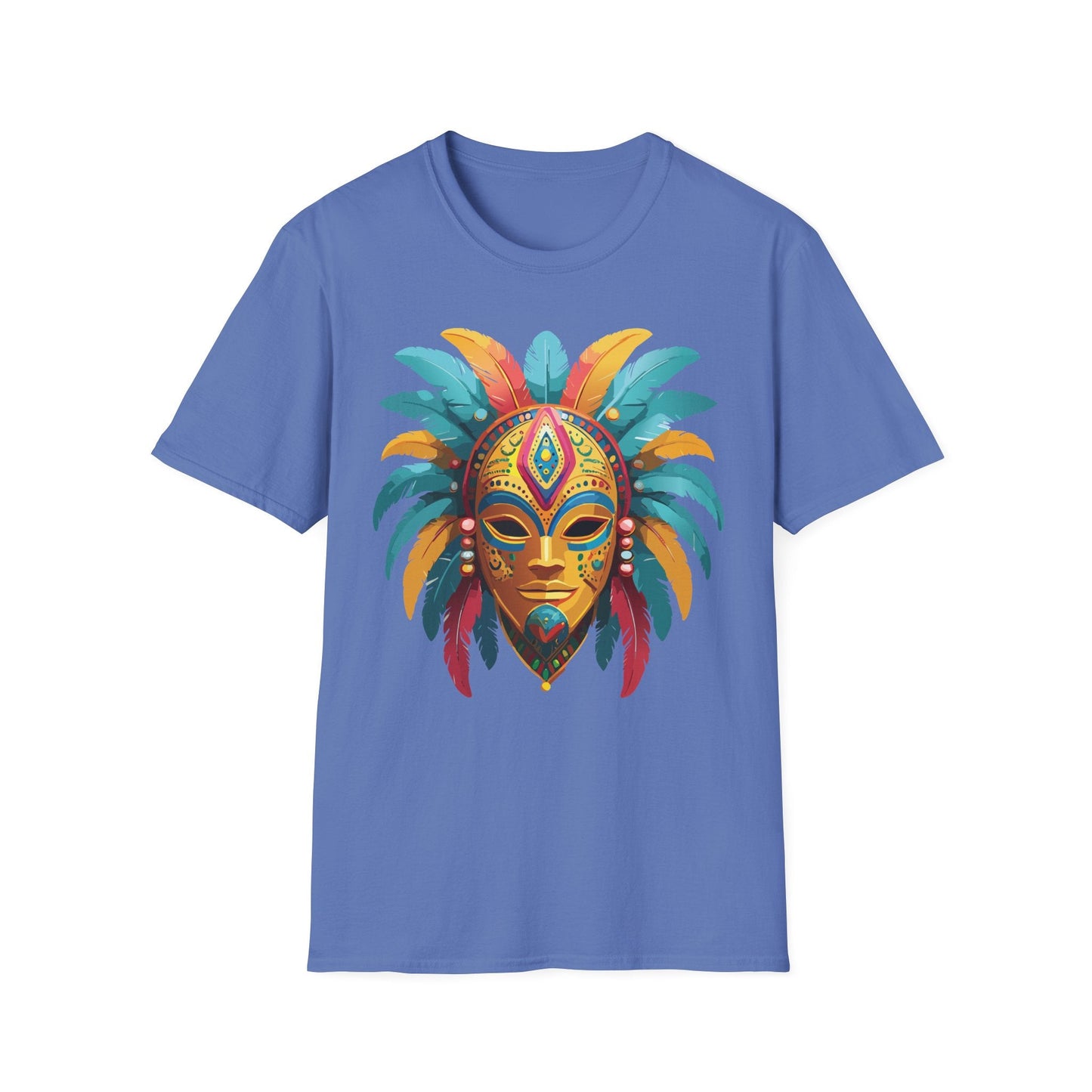 Unisex Mask Tee Shirt Masquerade Design Softstyle Gildan 64000 Comfortable Cotton Tee