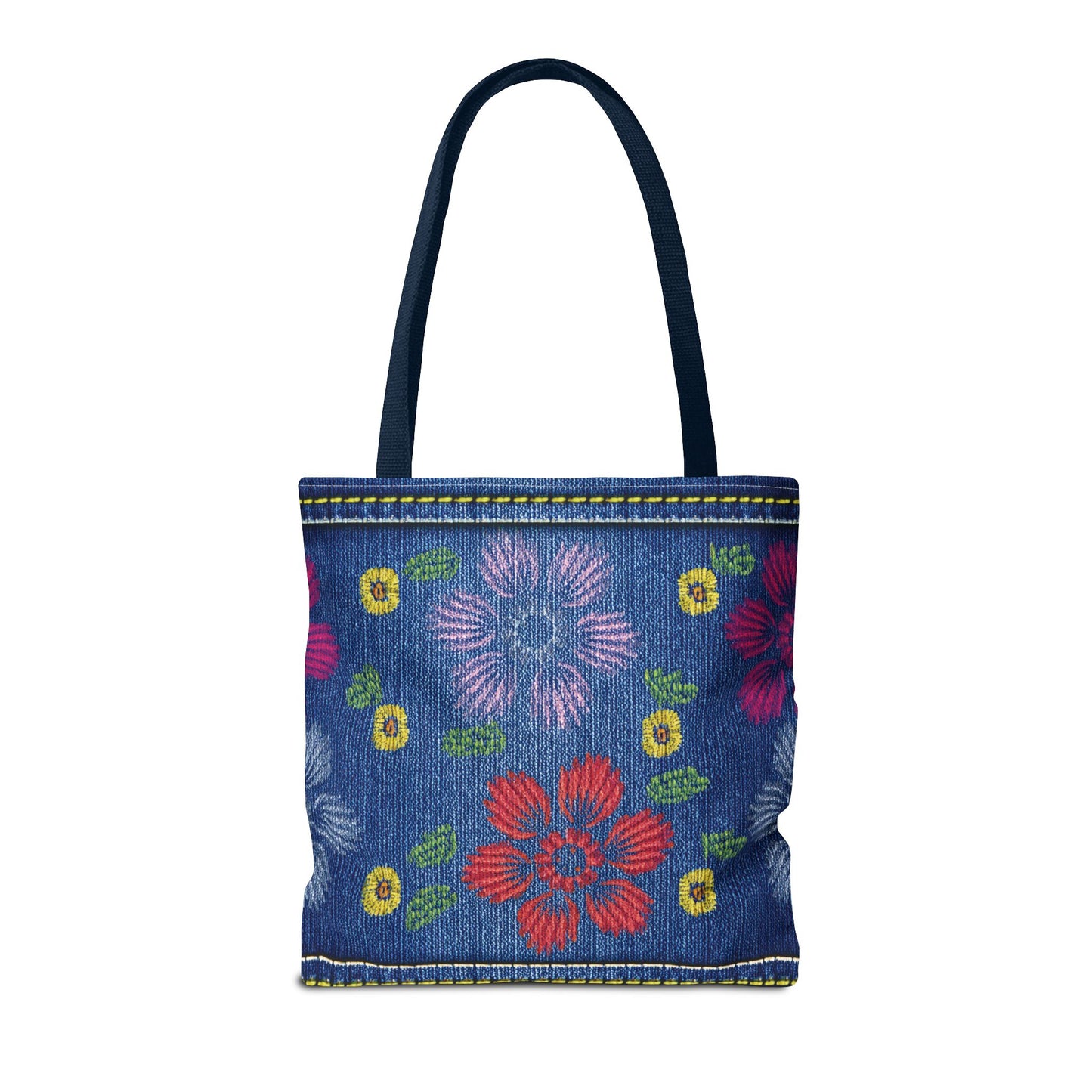 Denim Fabric Imitation Print Unisex Canvas Bag Poly Spun 3 Sizes Tote Bag 131