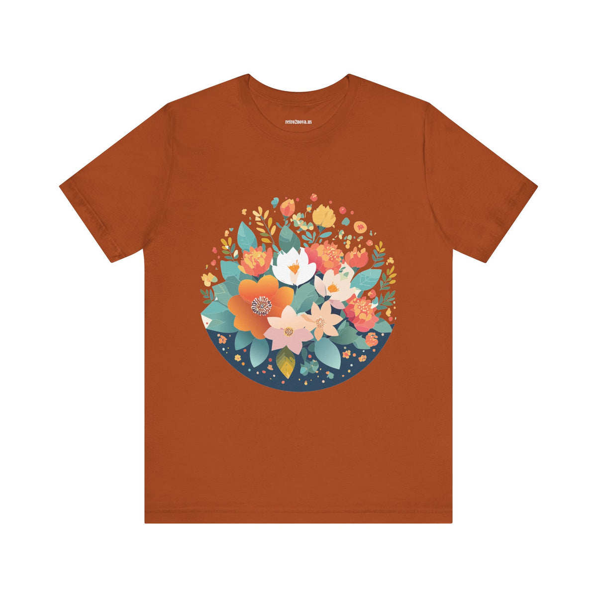 Floral Graphic Unisex Cotton Bella+Canvas Tee with Flowers Design ab100