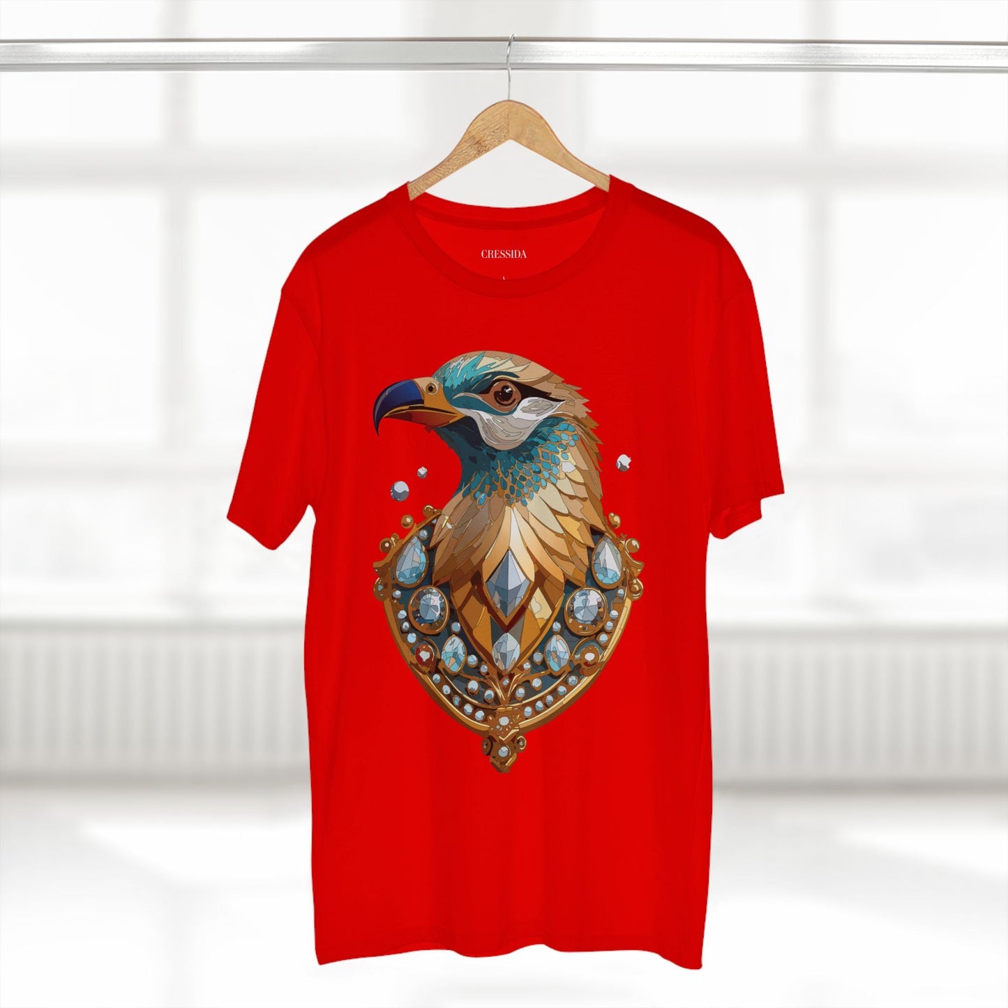 Bird Graphic Unisex 100 Cotton Tee With Unique Animal Golden Medallion Art Design 21