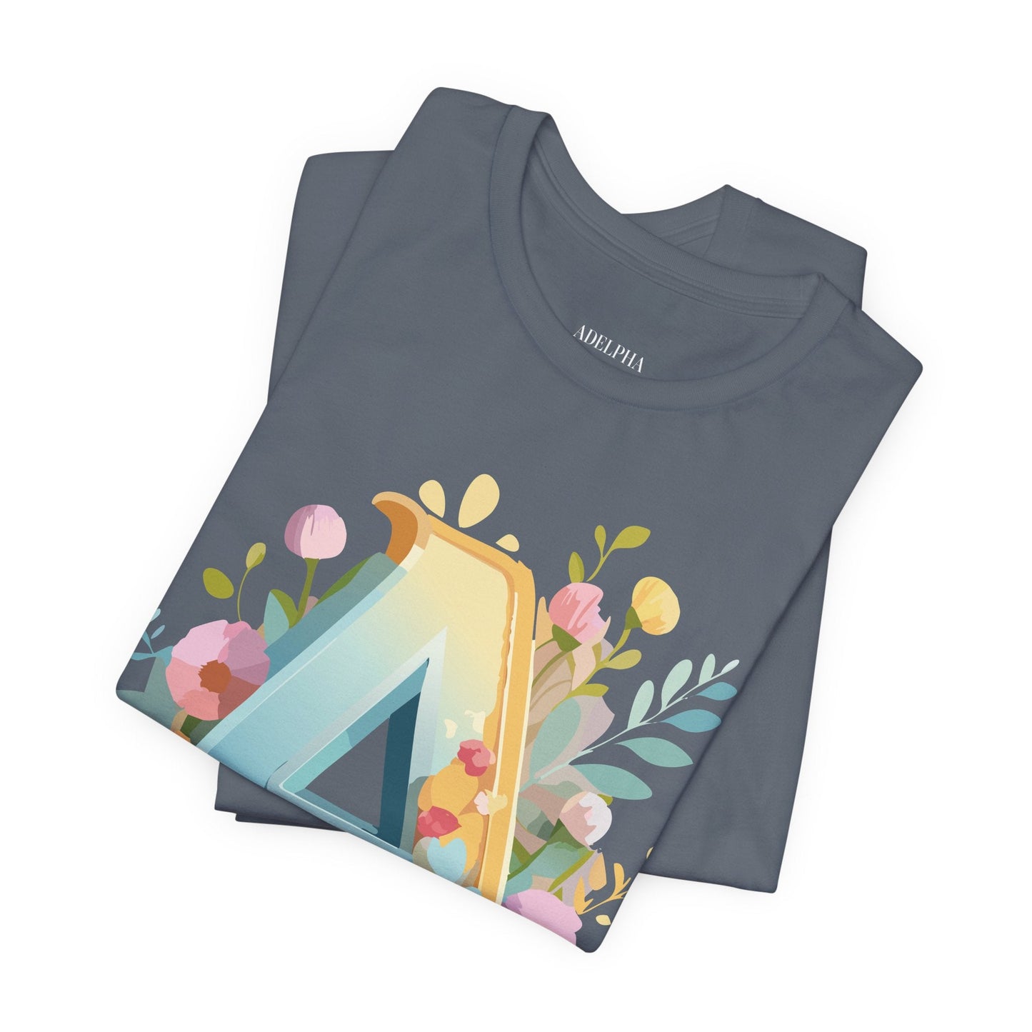 Letter A Shirt Graphic Tee Unisex Jersey Short Sleeve Adelpha Vintage Inspired Art Design