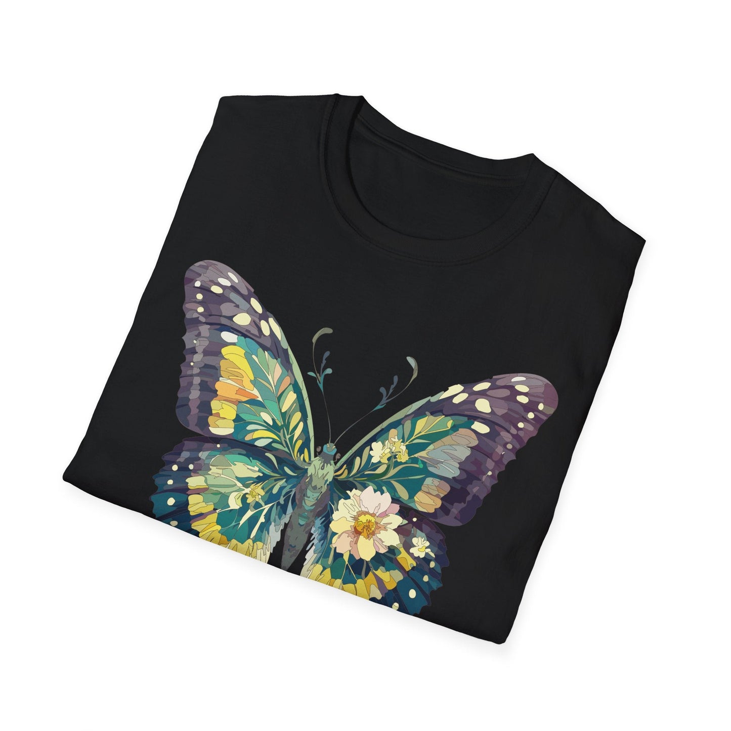 Butterfly Shirt Unisex Monarch Print T Shirt Gildan Softstyle 64000 Lightweight Tee