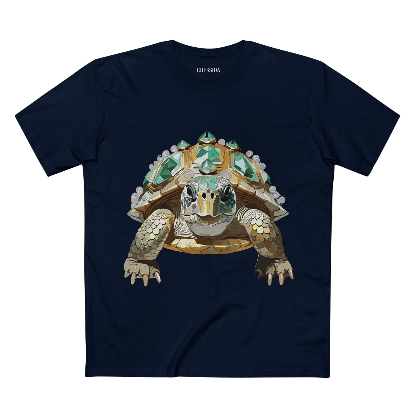 Turtle Graphic Unisex 100 Cotton Tee With Unique Animal Golden Medallion Art Design 29