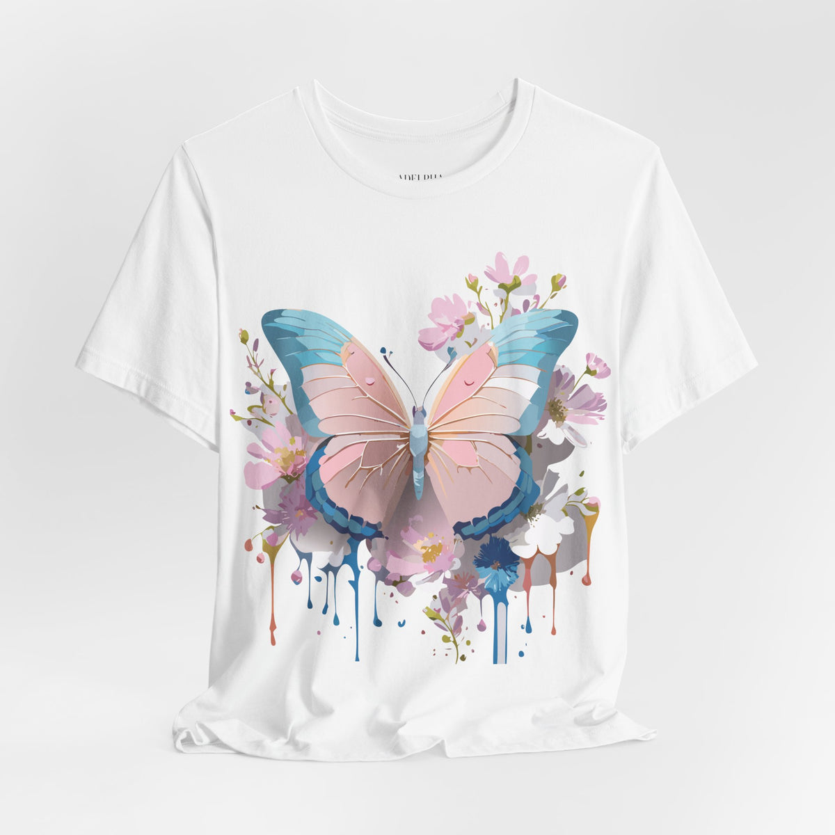 Butterfly Graphic Unisex Cotton Bella+Canvas Tee with Art Design n33