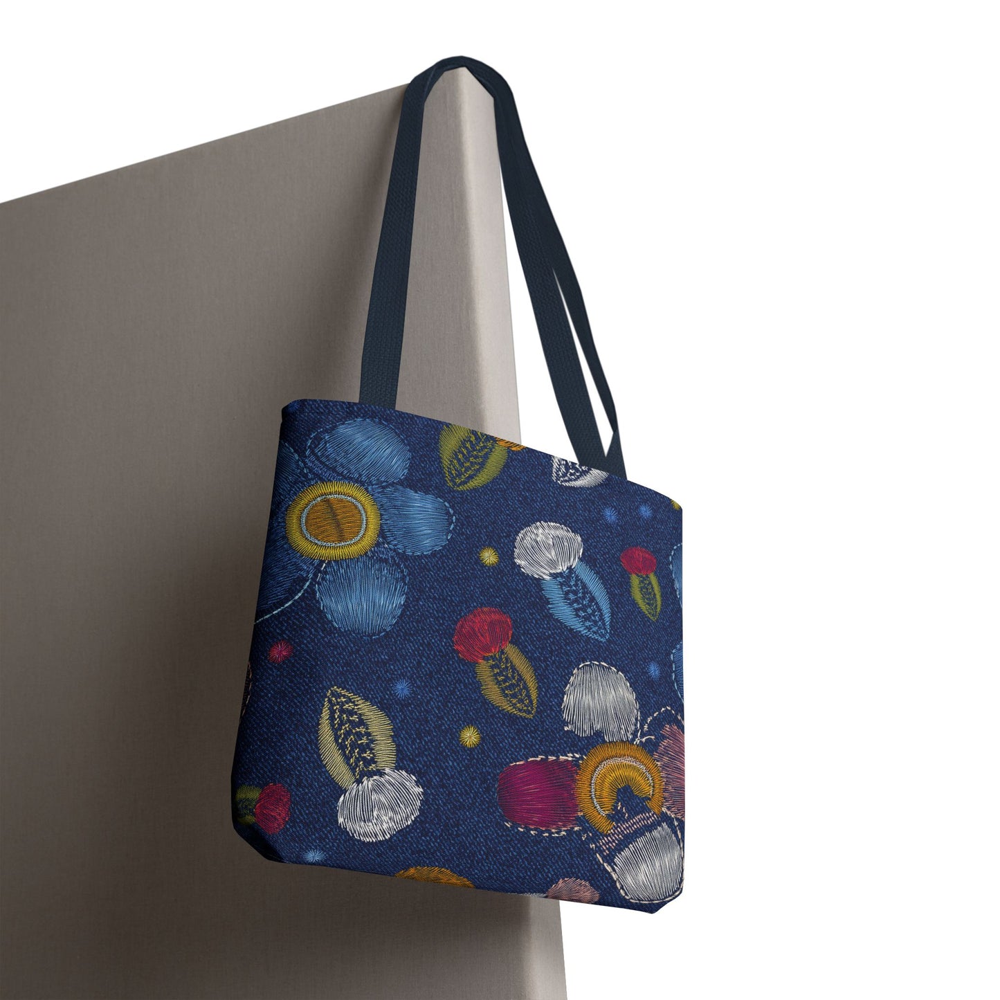 Denim Fabric Imitation Print Unisex Canvas Bag Poly Spun 3 Sizes Tote Bag 159