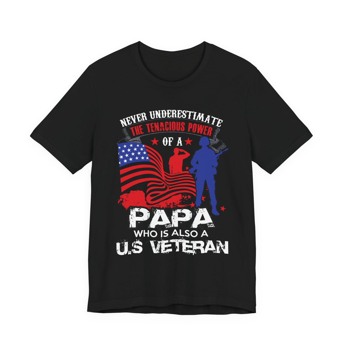 Never Underestimate the Tenacious Power U.S. Veteran T-Shirt American Flag Veteran Shirt v53