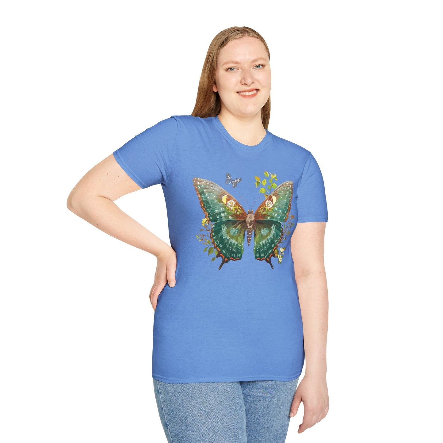 Butterfly Shirt Unisex T Shirt Monarch Print Gildan Softstyle 64000 Comfortable Everyday Wear