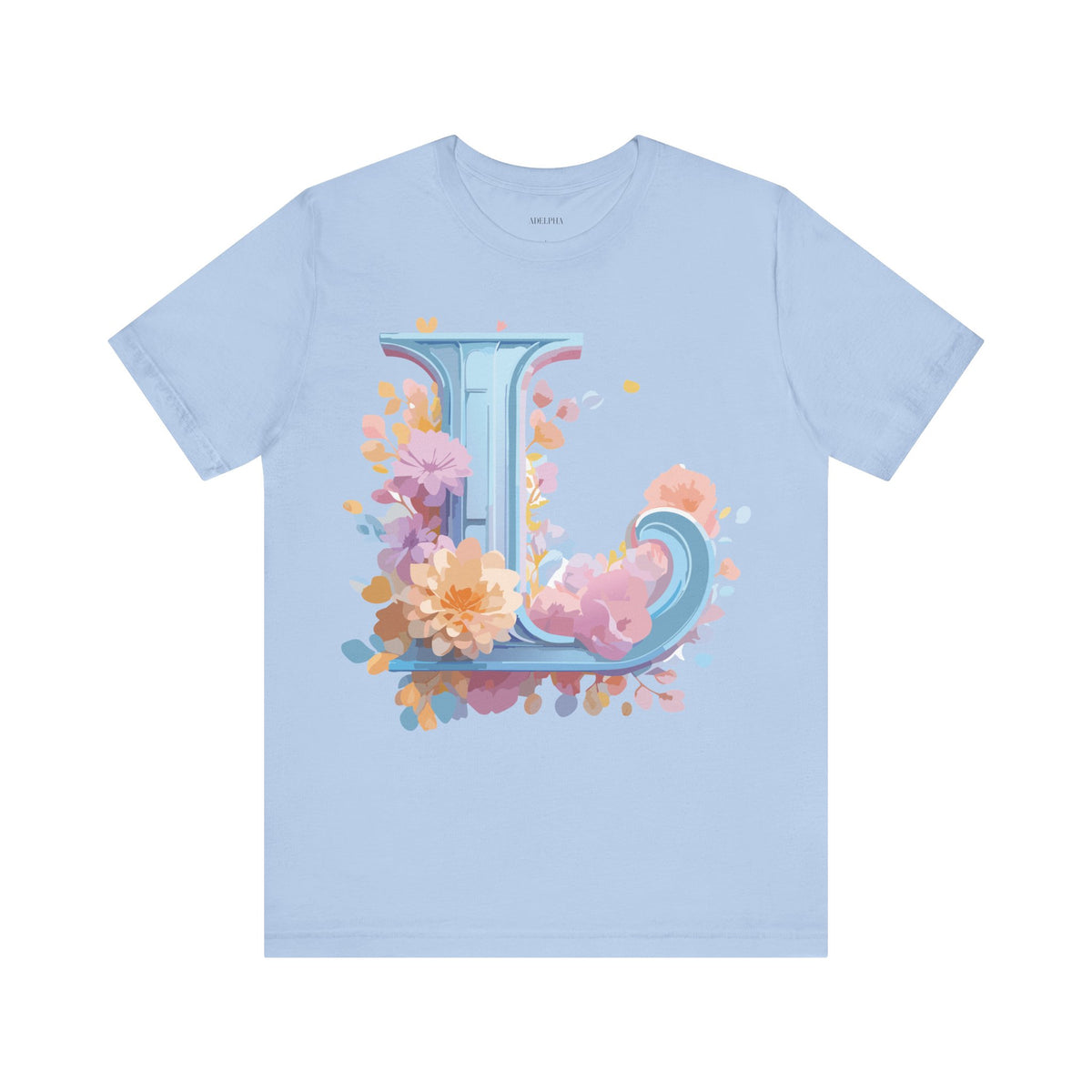 Letter L Graphic Unisex Cotton Bella+Canvas Tee with Art Letter Design