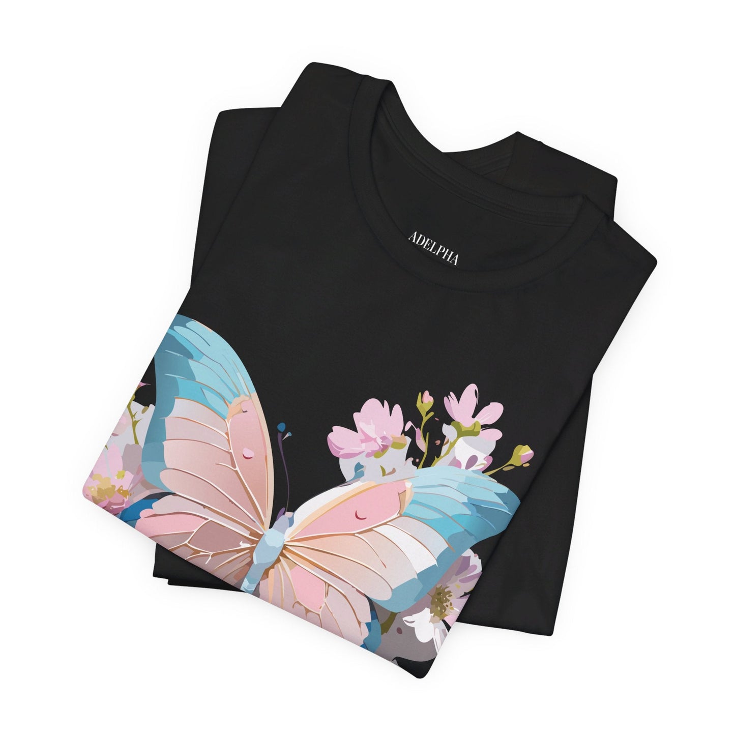 Butterfly Graphic Unisex 100 Cotton Lightweight Vintage Floral Design Jersey Tee 25