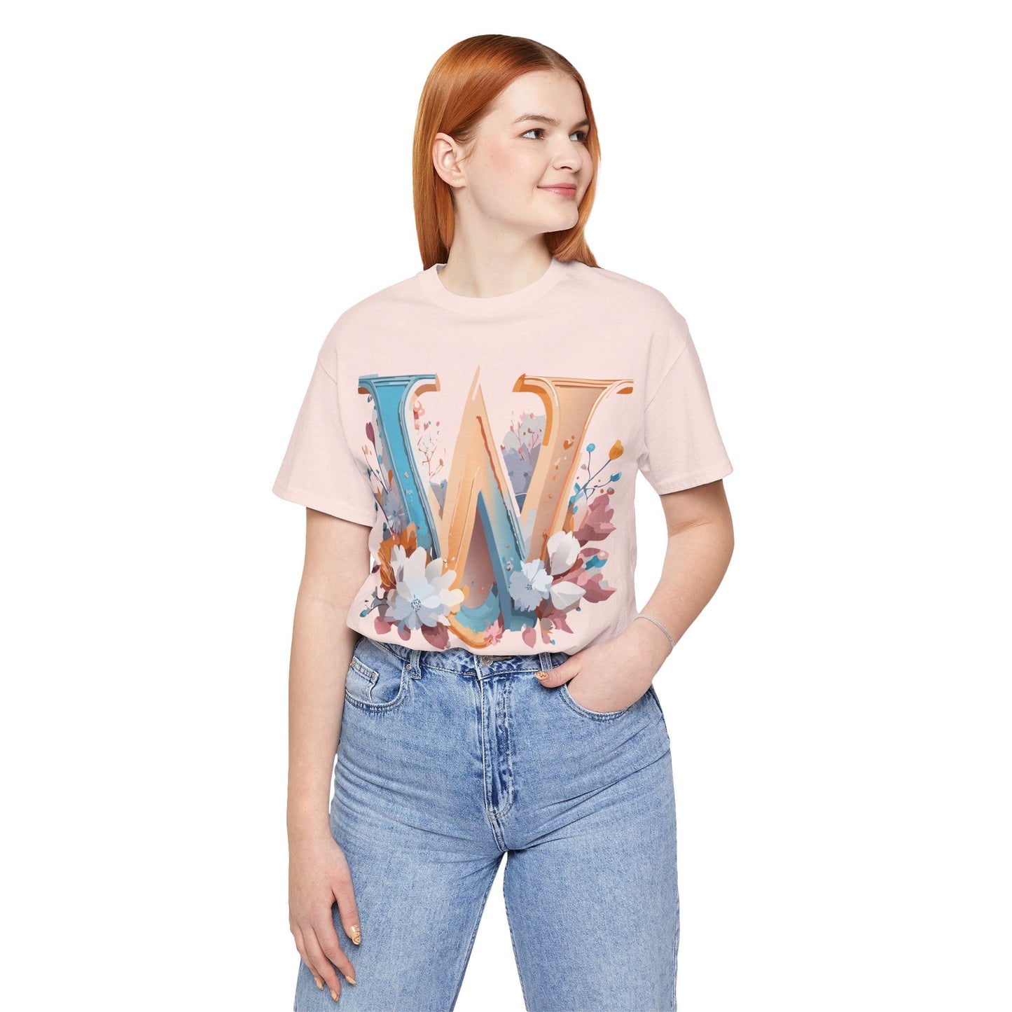 Letter W Shirt Graphic Tee Unisex Adelpha Vintage Inspired Art Design Short Sleeve