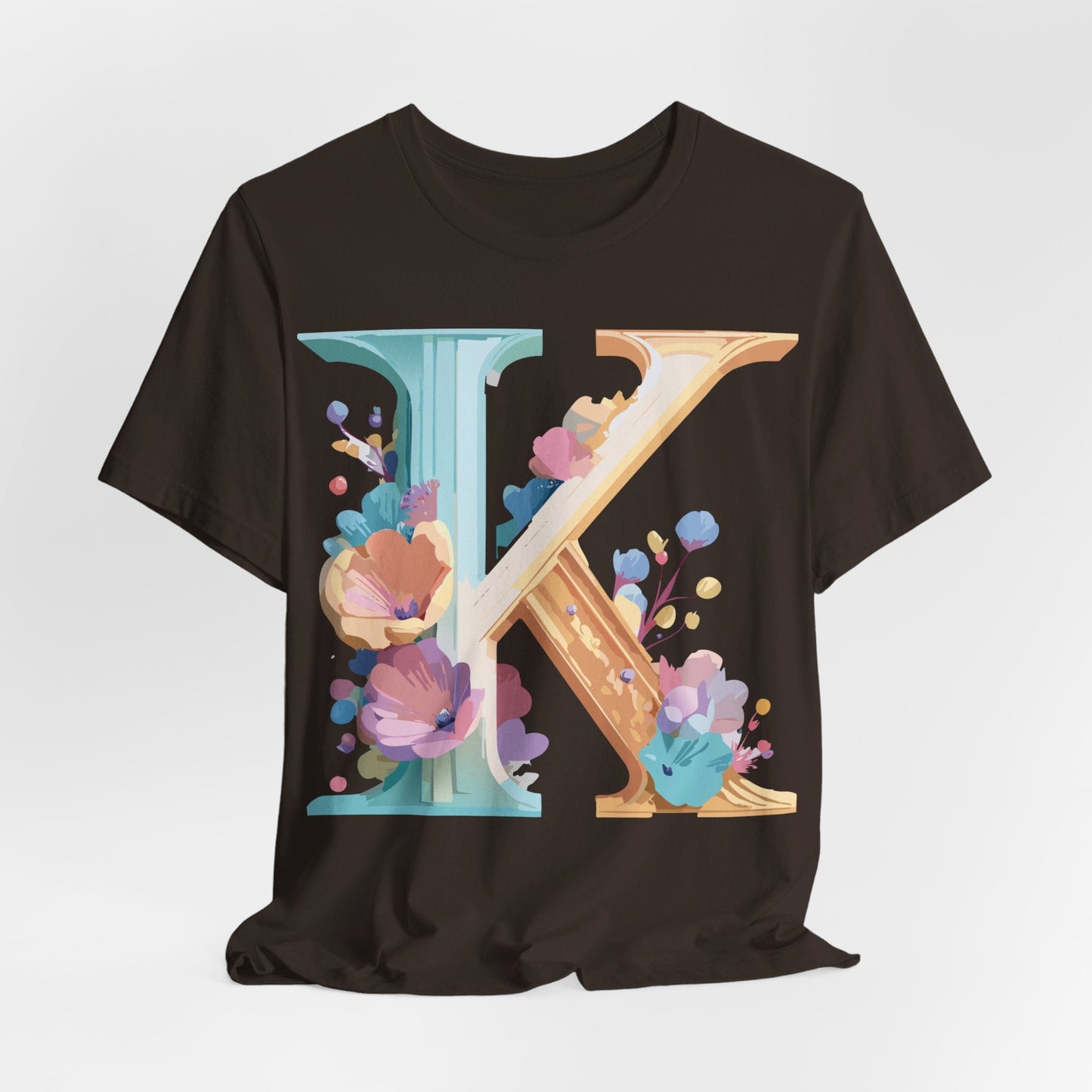 Letter K Shirt Graphic Tee Unisex Vintage Inspired Adelpha Art Design Tee Premium Soft Cotton