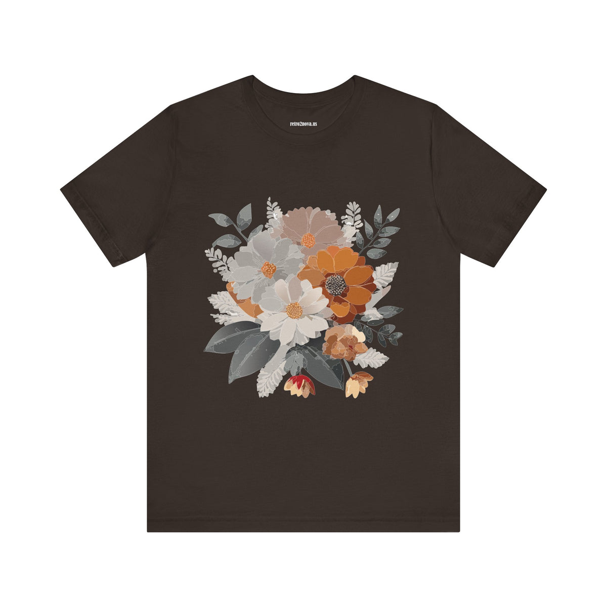 Floral Graphic Unisex Cotton Bella+Canvas Tee with Flowers Design ab12