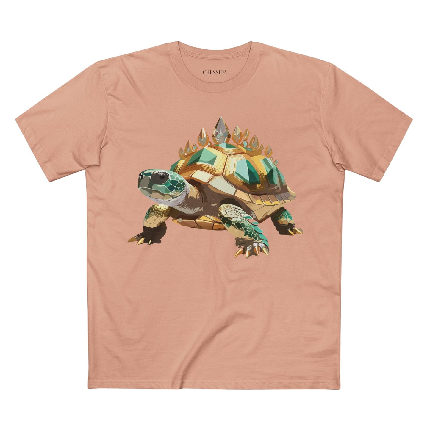 Turtle Graphic Unisex 100 Cotton Tee With Unique Animal Golden Medallion Art Design 34
