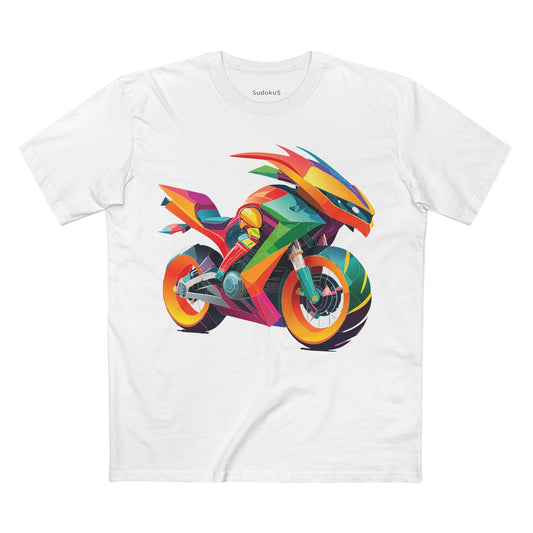 Moto Bike Graphic Unisex 100 Cotton Staple Tee 9
