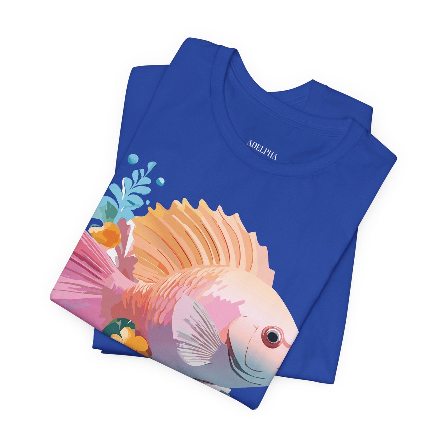 Adelpha Fish Graphic Tee Unisex Short Sleeve Shirt Vintage Inspired Art Design Collection
