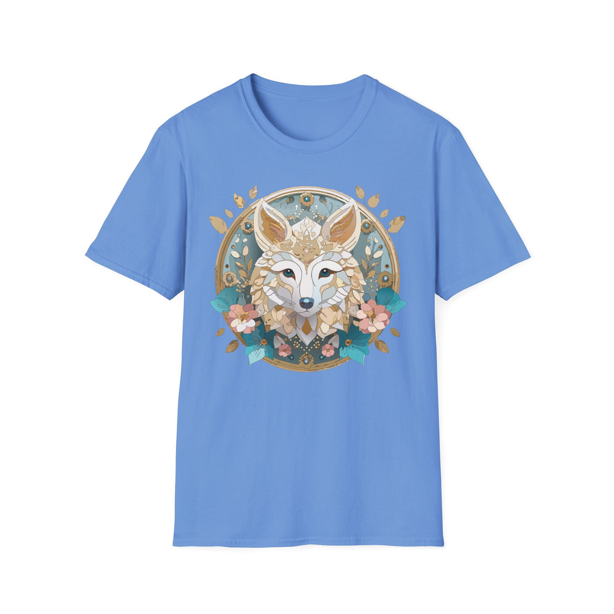 Floral Fox Mandala T-Shirt | Boho Fennec Fox Illustration