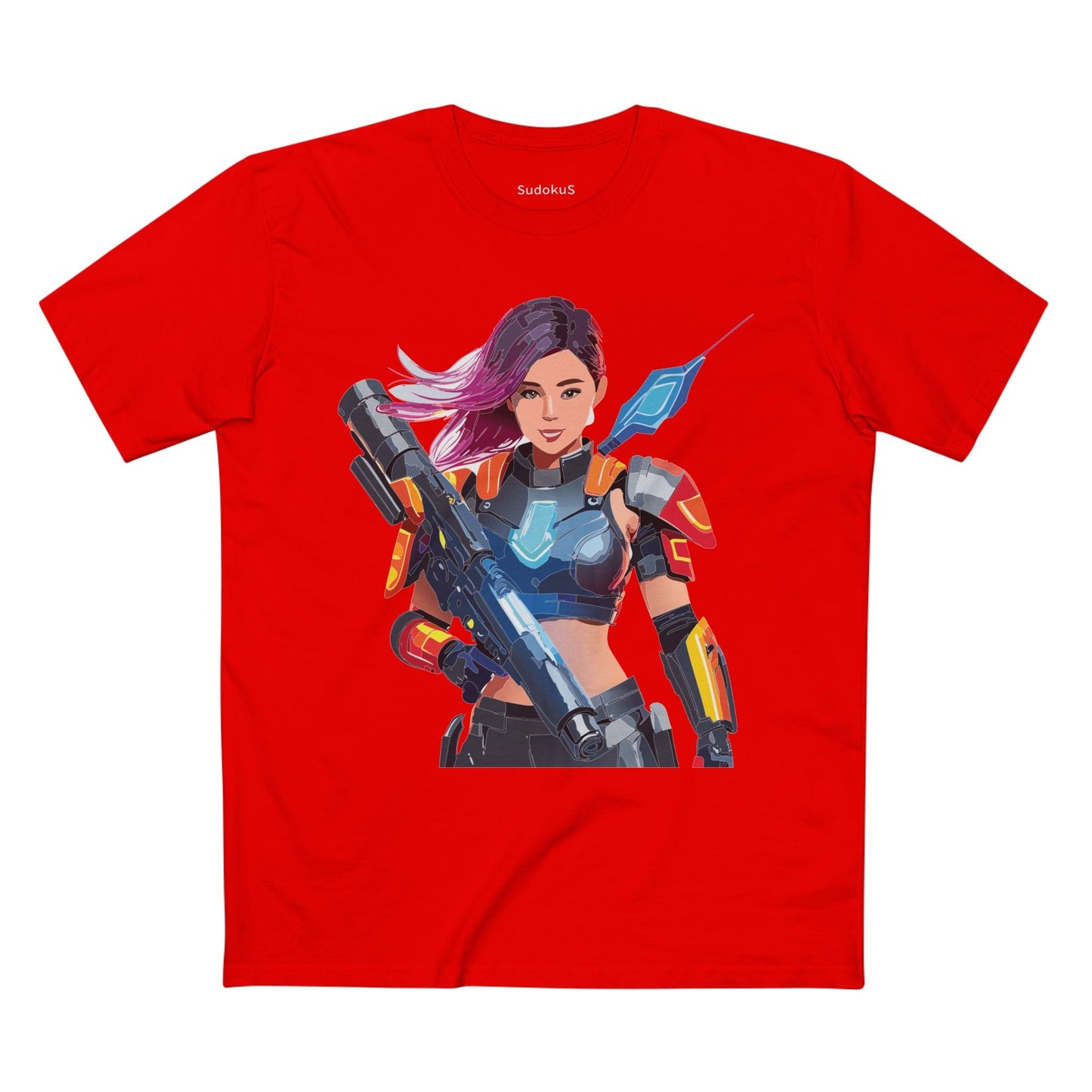 Army-woman Graphic Unisex 100 Cotton Staple Tee 1