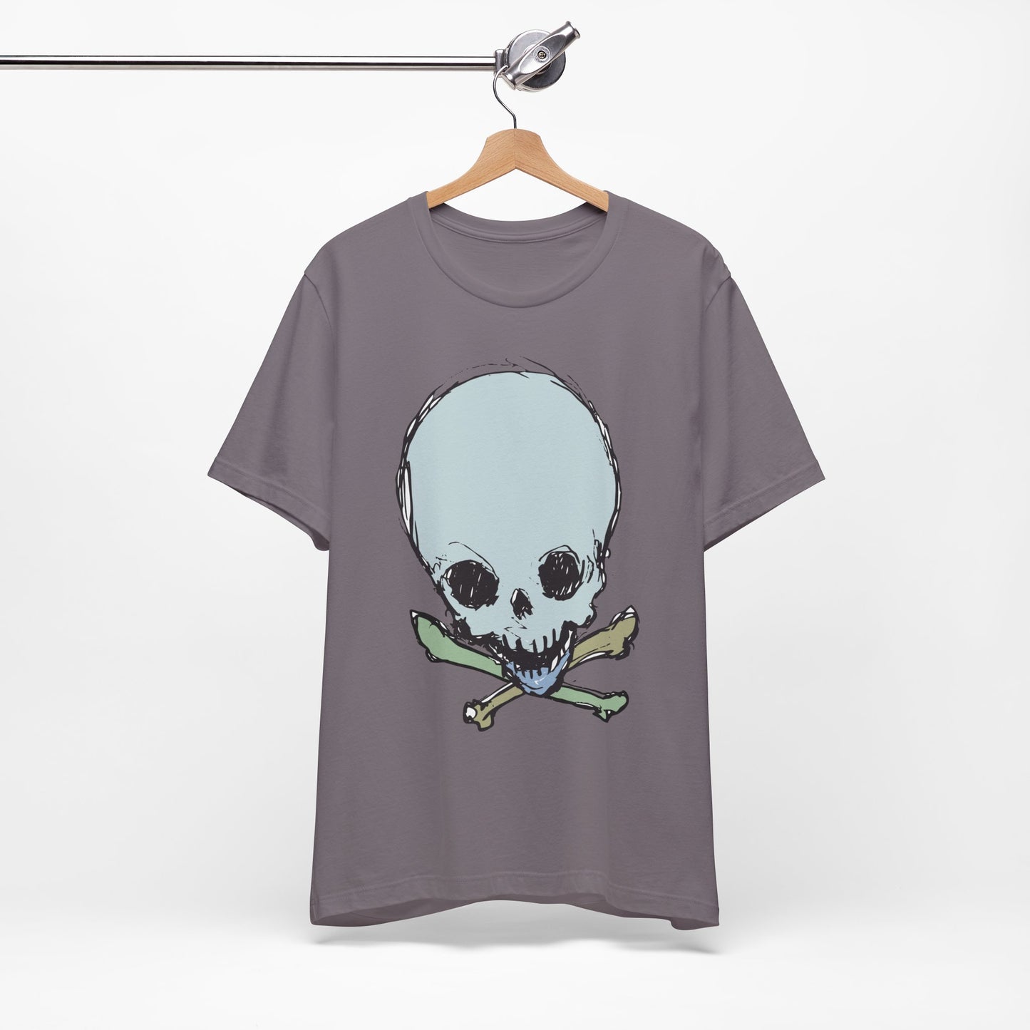 Lt Blue Skull Graphic Design Tee, Skull Shirt, Vintage Tees, Art Design T-Shirt, Vintage Graphic Tee, Art Shirts with Skulls