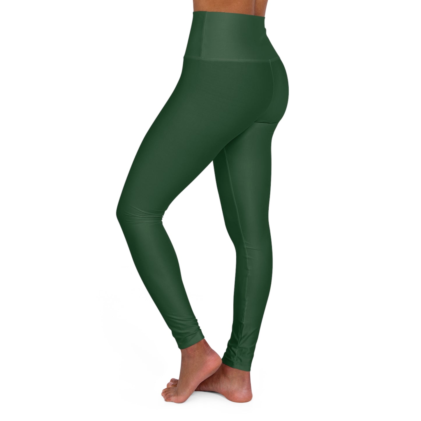 Dark Spruce Green Color High-Waist Yoga Leggings Women's Seamless Poly-Span Stretchy Pants XS-2XL