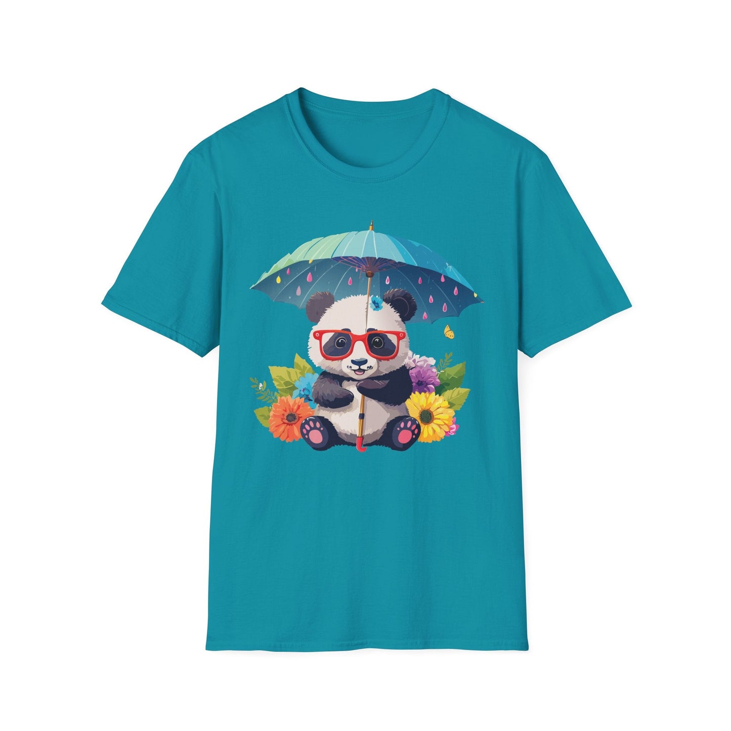 Panda Shirt Unisex Tee 100 Percent Ring Spun Cotton Softstyle Gildan 64000 Animal Print