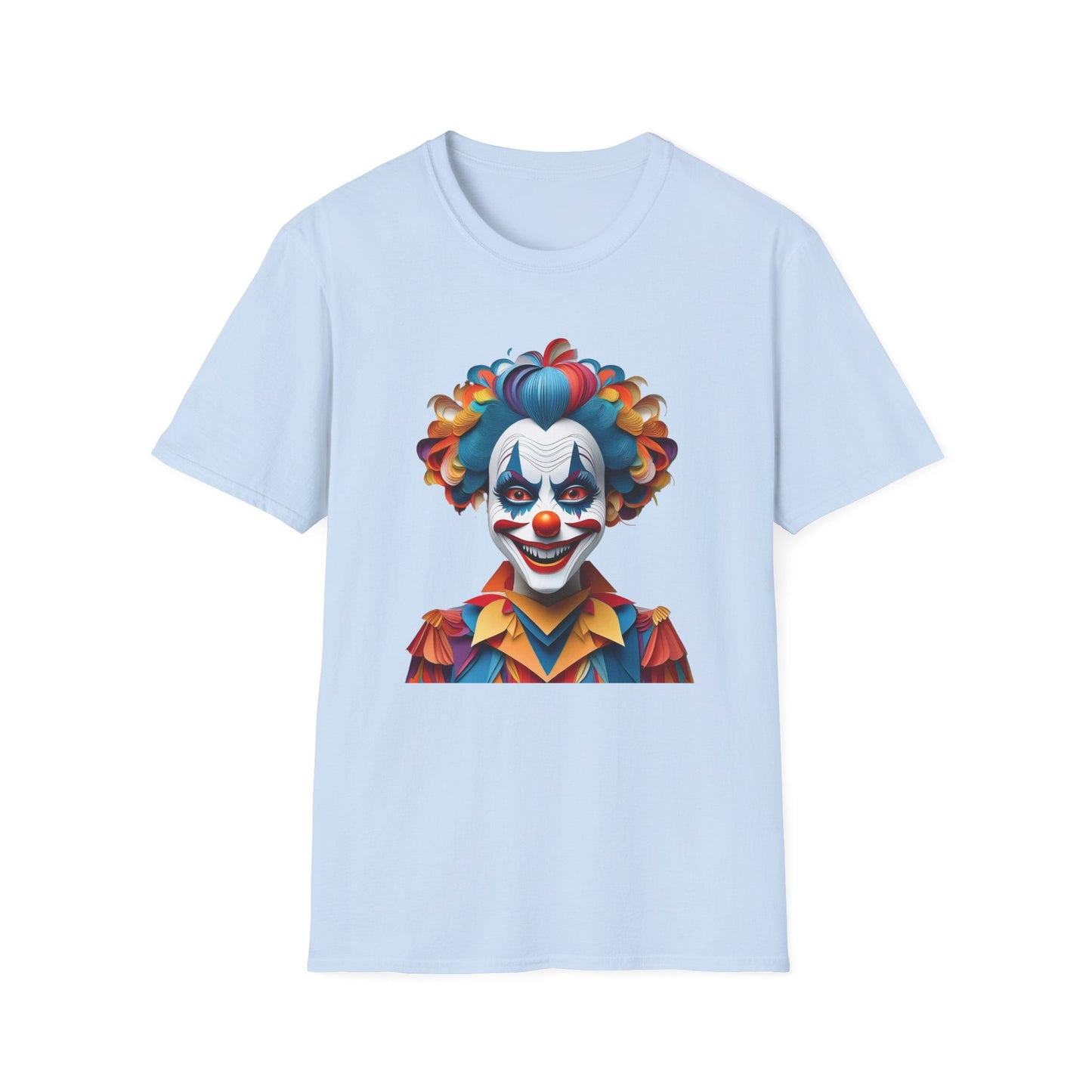 Clown Shirt Unisex T Shirt Short Sleeve Funny Man Circus Tee Gildan Softstyle 64000