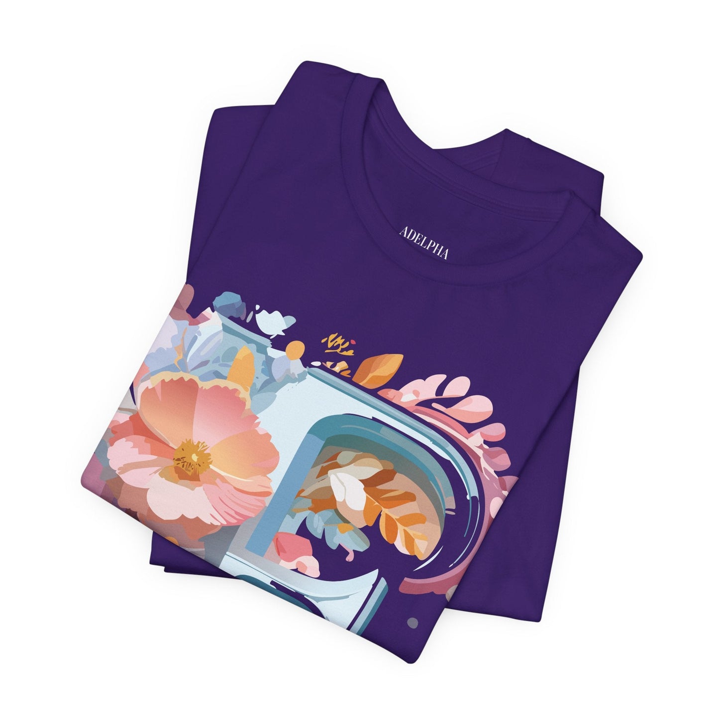 Letter F Graphic Tee Unisex Short Sleeve Vintage Inspired Adelpha Artwork Collection