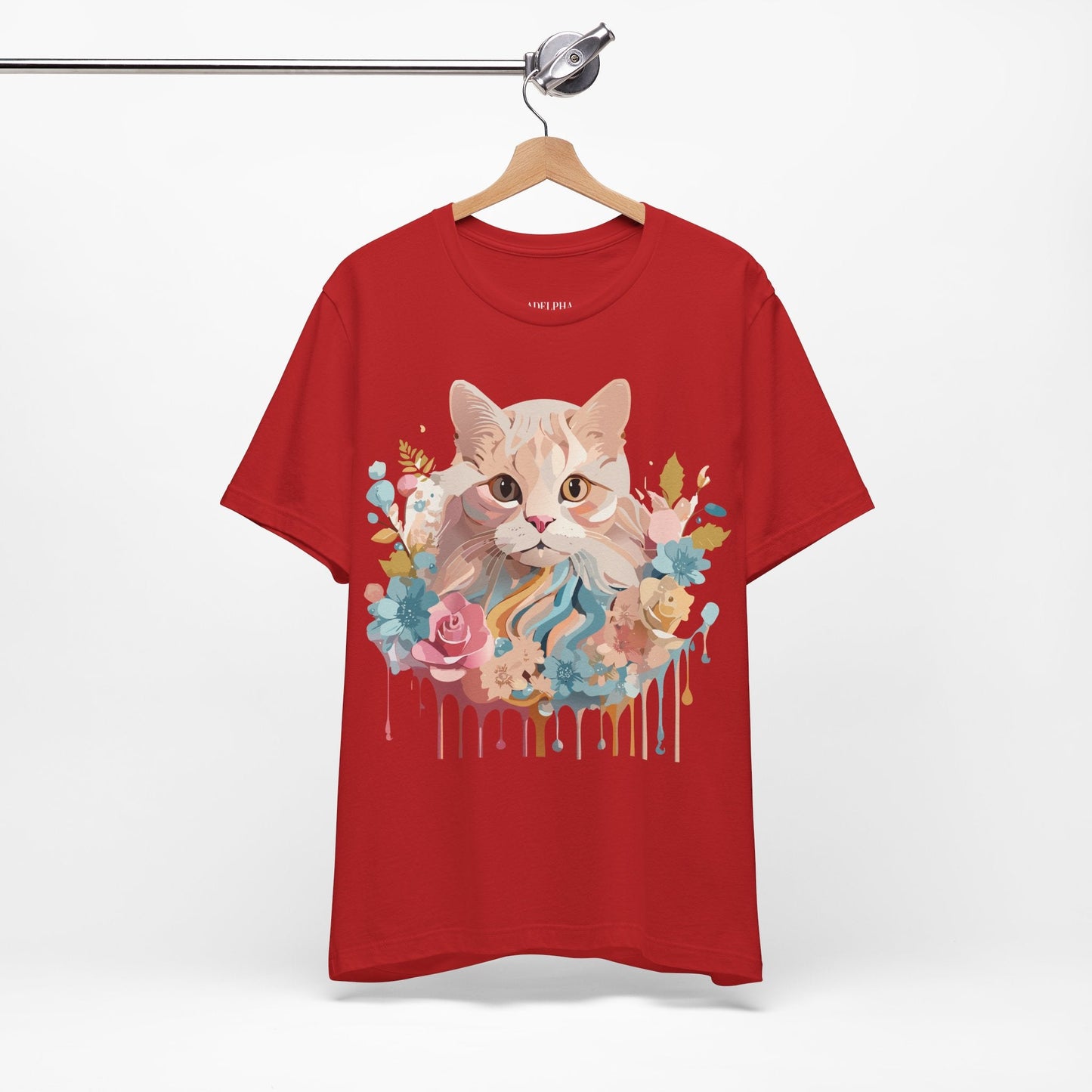 Cat Graphic Tee Unisex Short Sleeve Shirt With Adelpha Vintage Artwork