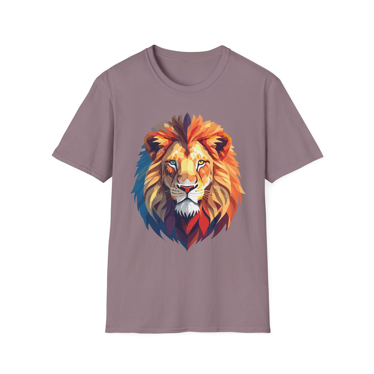 Colorful Lion Head T-Shirt | Vibrant Animal Portrait, Wildlife Tee