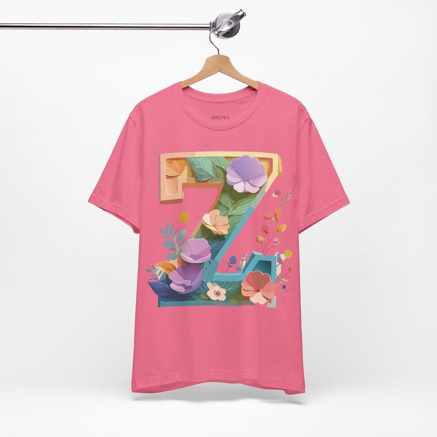 Unisex Letter Z Graphic Tee  Vintage Inspired Art Short Sleeve