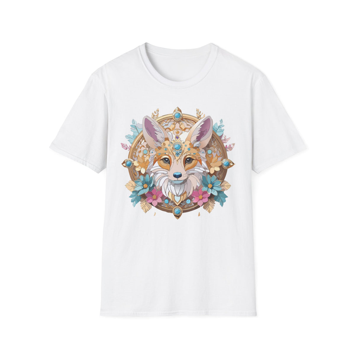 Boho Fox Mandala T-Shirt | Floral Fox Face Tee