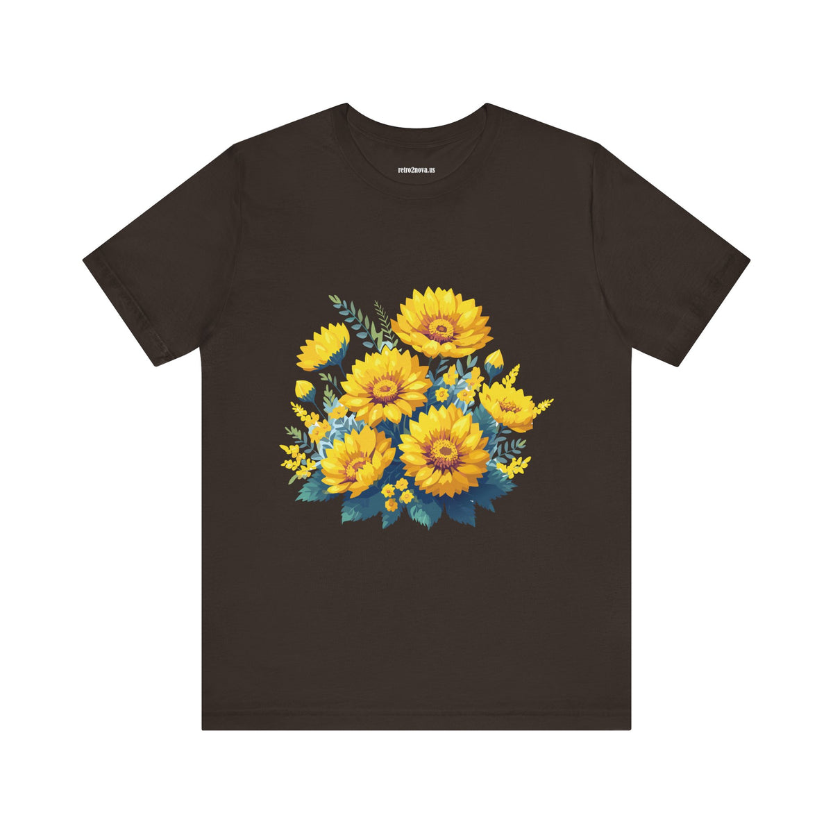 Floral Graphic Unisex Cotton Bella+Canvas Tee with Flowers Design ab16