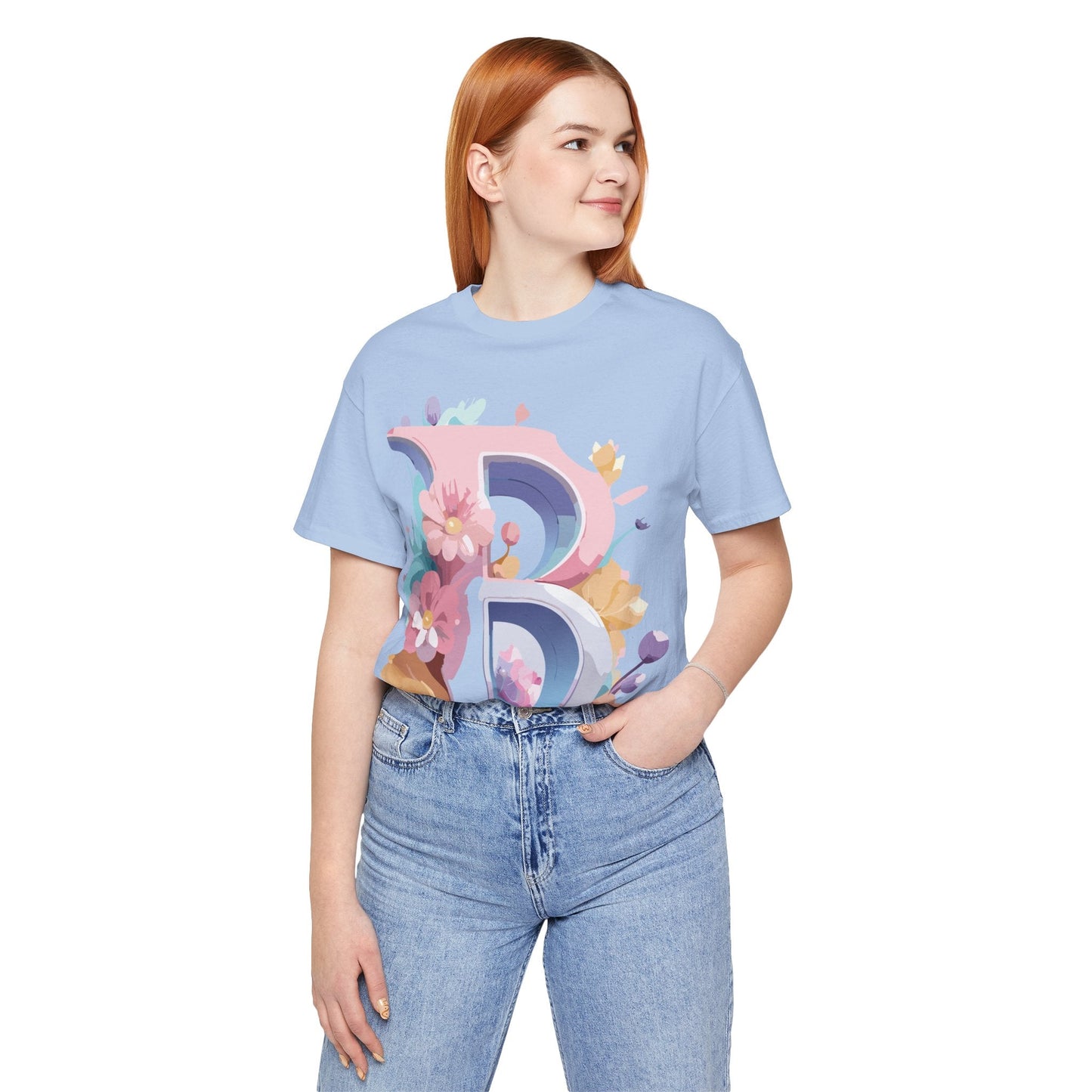 Letter B Shirt Unisex Graphic Tee By Adelpha With Vintage Inspired Artwork Short Sleeve