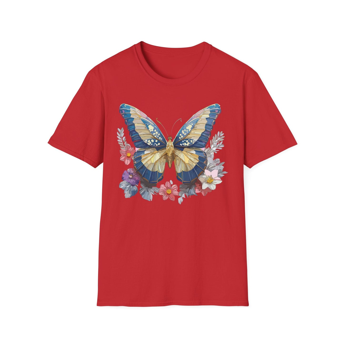 Butterfly Unisex Short Sleeve Tee Shirt Gildan Softstyle 64000 Monarch Design Graphic Tee