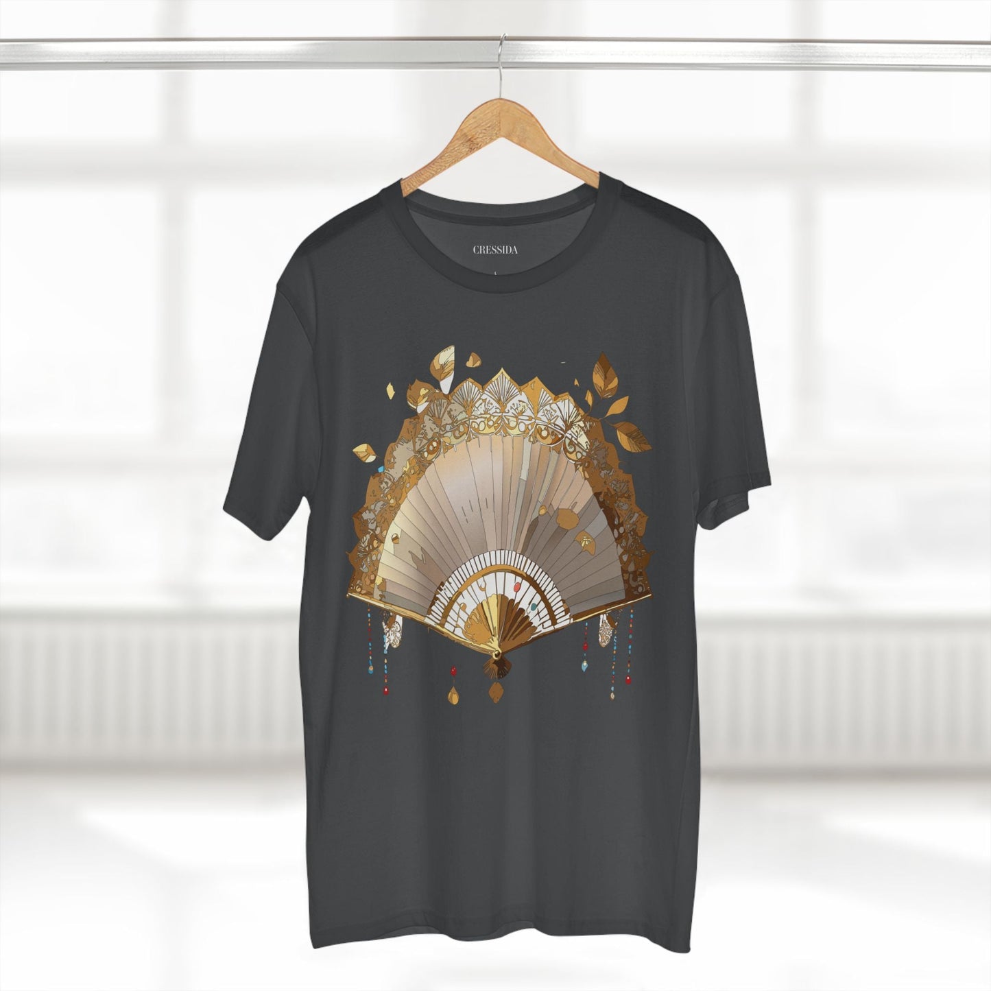Antique Fan Graphic Design T-Shirt Unisex 100 Cotton Floral Carnival Artwork Tee 12