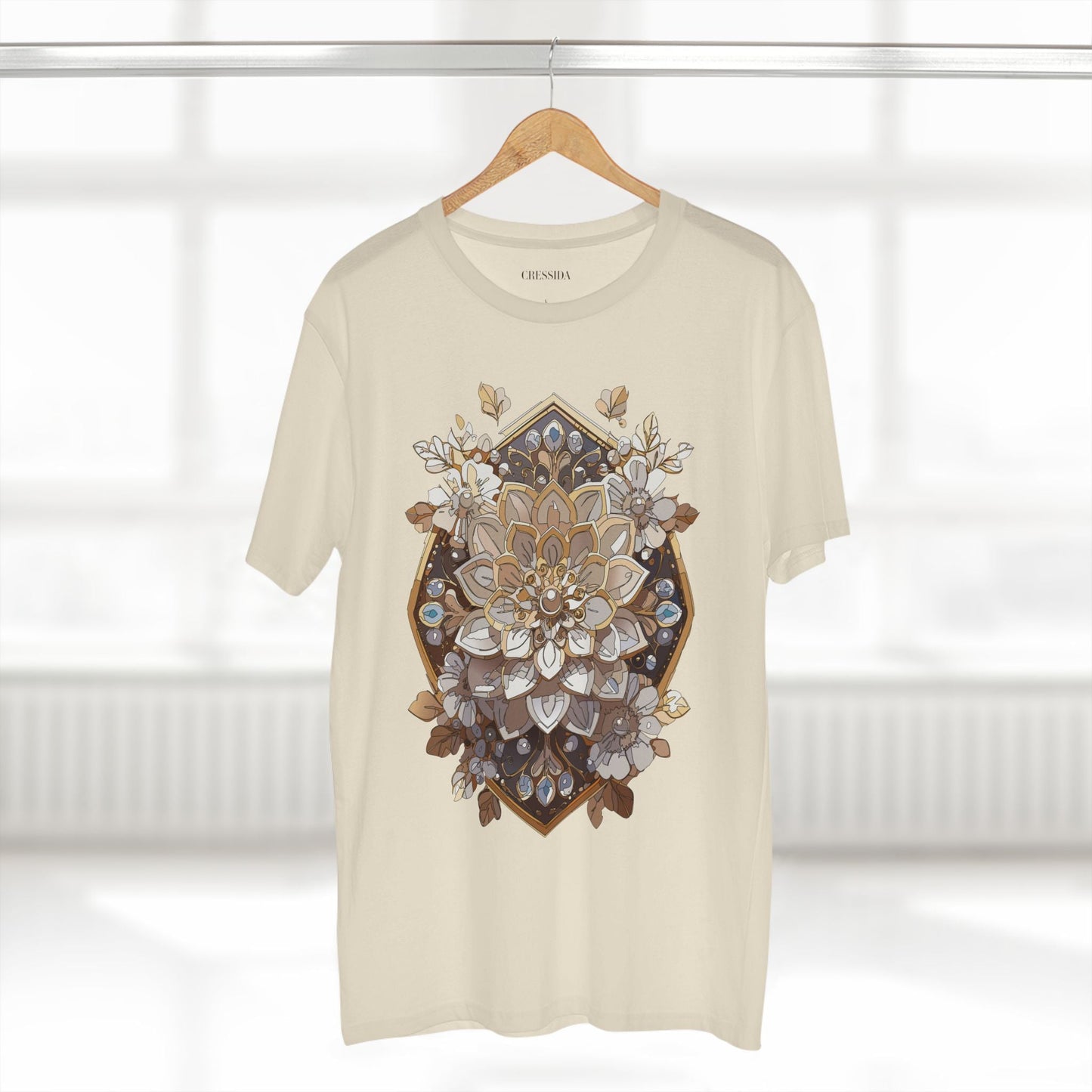 Floral Graphic T-Shirt Unisex 100 Cotton Art Design with Antique Flowers Tee 15