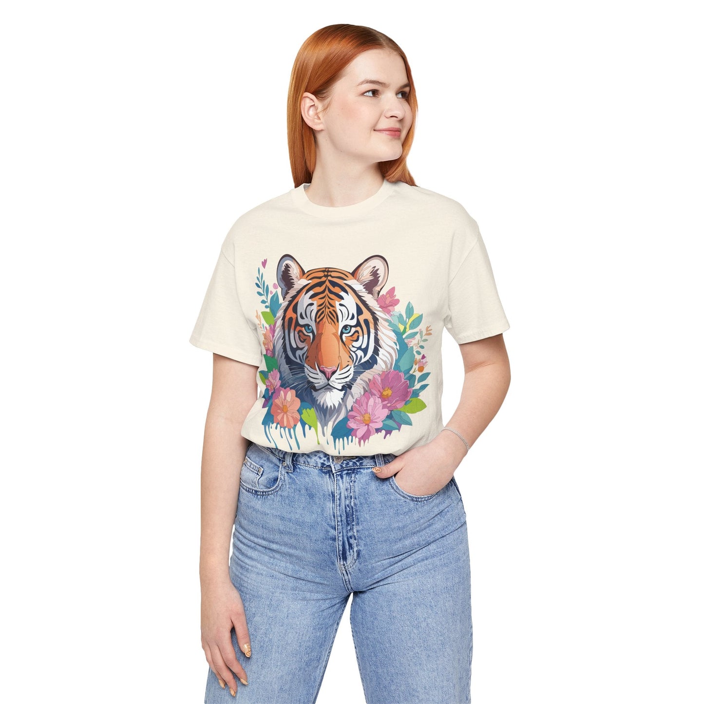 Tiger Graphic Unisex 100 Cotton Vintage Art with Animal Tee 2
