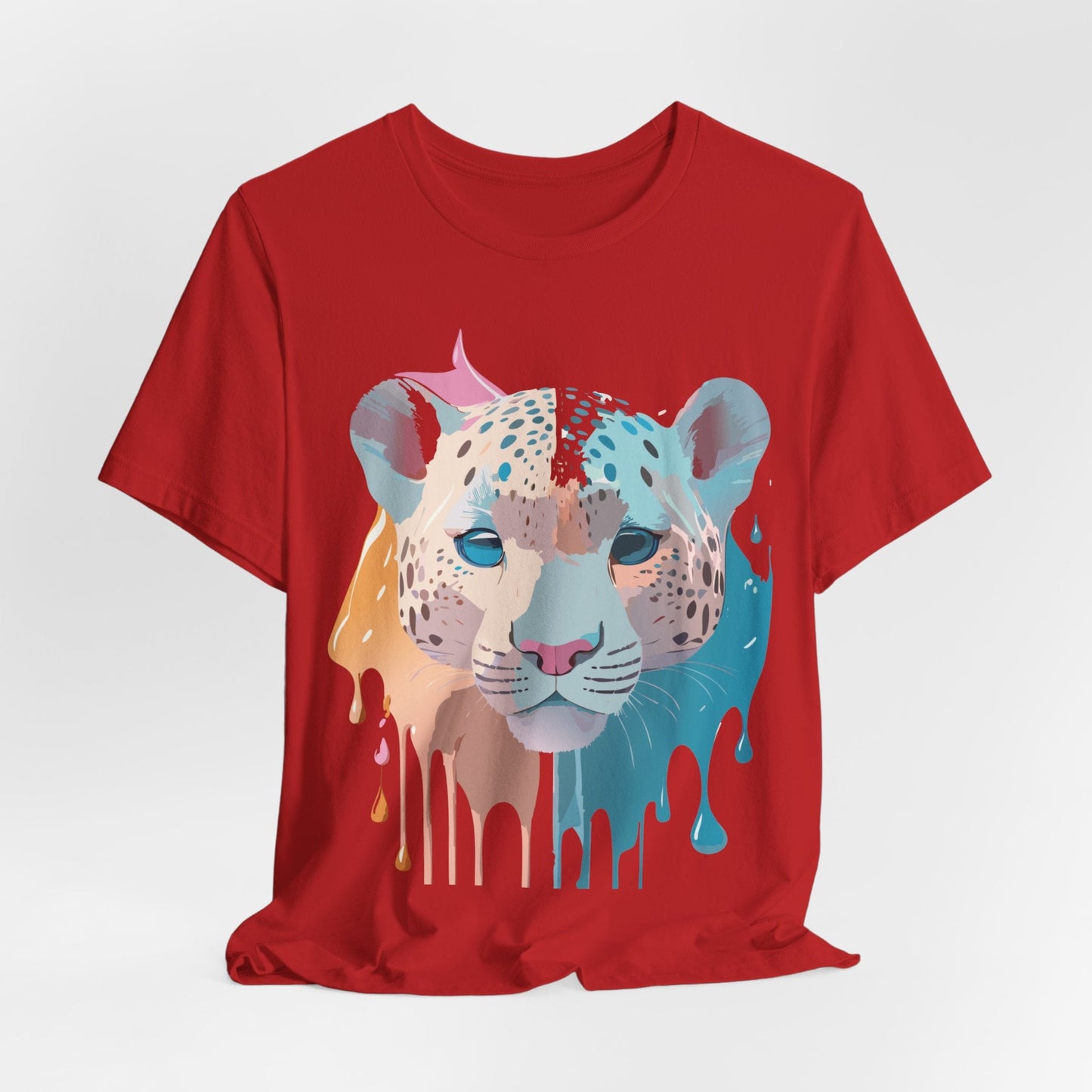 Adelpha Cheetah Graphic Tee Unisex Short Sleeve Art Design Shirt