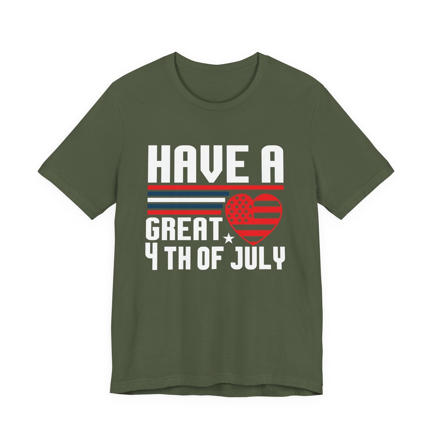 4th of July American Flag Graphic Unisex Cotton T-Shirt 020