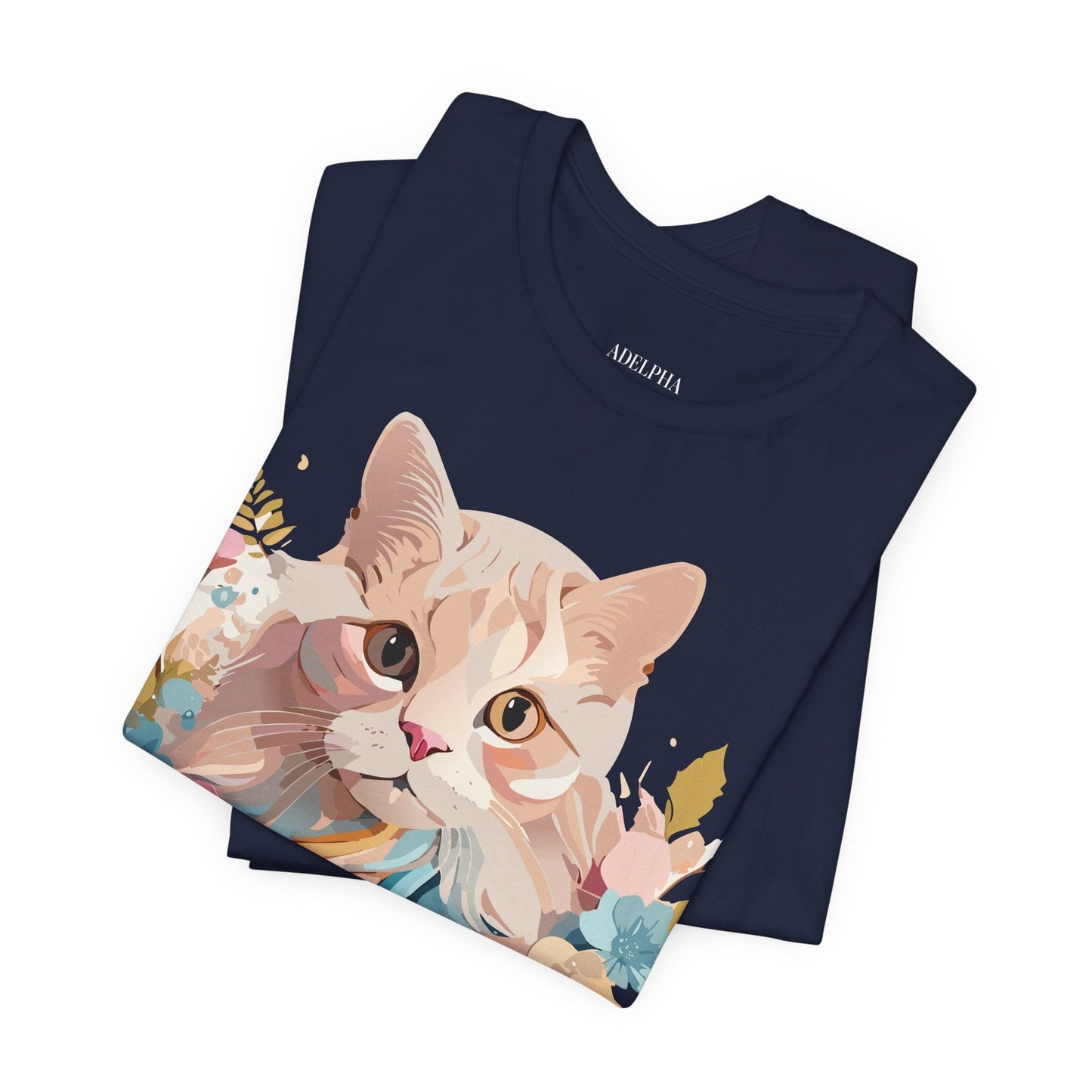Cat Graphic Tee Unisex Short Sleeve Shirt With Adelpha Vintage Artwork